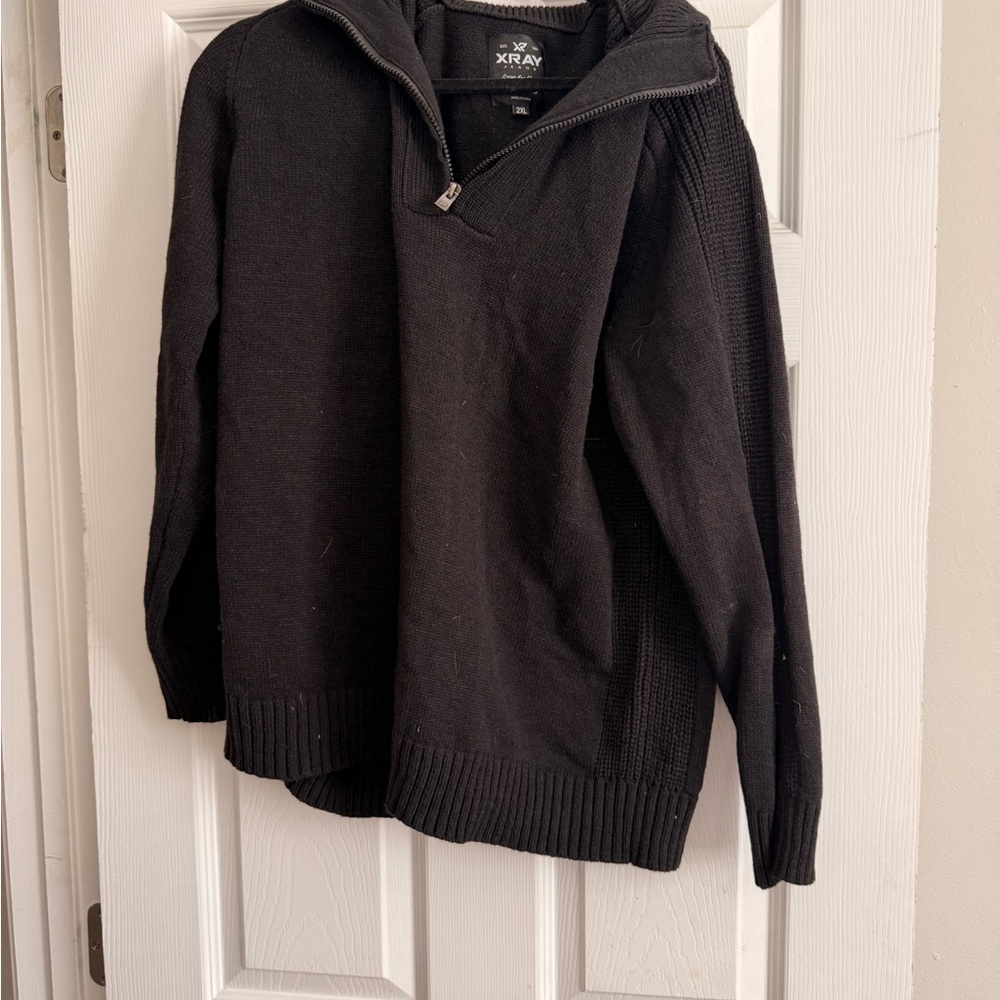 X-Ray Jean Men's Black Quarter-Zip Sweater